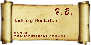 Hadházy Bertalan névjegykártya